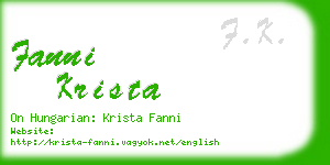 fanni krista business card